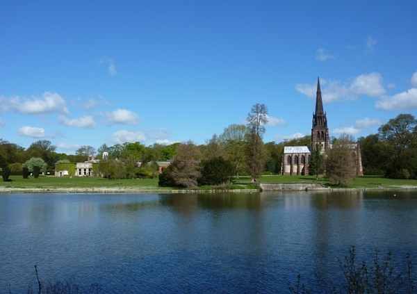 The lake and chruch, Clumber Park, Sherwood Forest